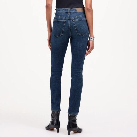 Madewell Stovepipe Jeans Dark Deming Wash Mid Rise Slim Straight Stretch 26 - Picture 2 of 11